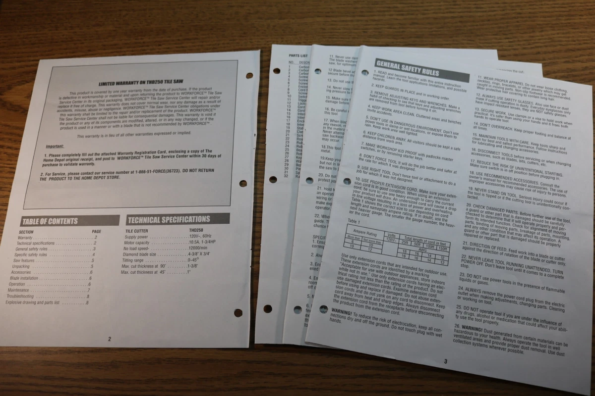 Workforce thd250 manual deals