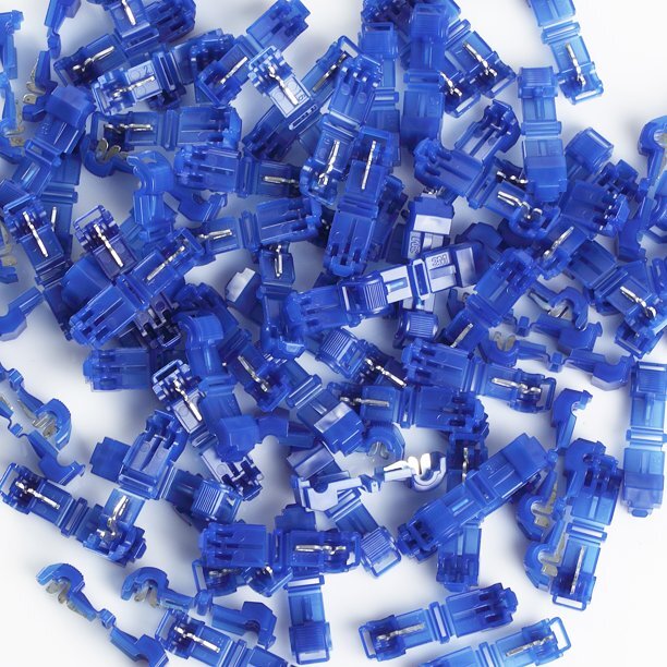 100 Pcs 3M 952 T-TAP Quick Disconnect Wire Connector Blue 16-14 Ga Gauge Termina