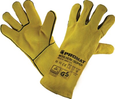 6x Schweißerhandschuhe Mühlheim I Super Gr.10 gelb EN 388/407/12477 6PA