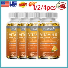 1000IU Vitamin E Capsules Supports Skin,Hair,Immune Eye Health Antioxidant