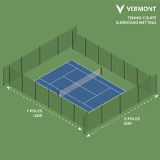 Vermont Socketed Tennis Court Surround System - SEMI PERMANENT - Easy To Set Up