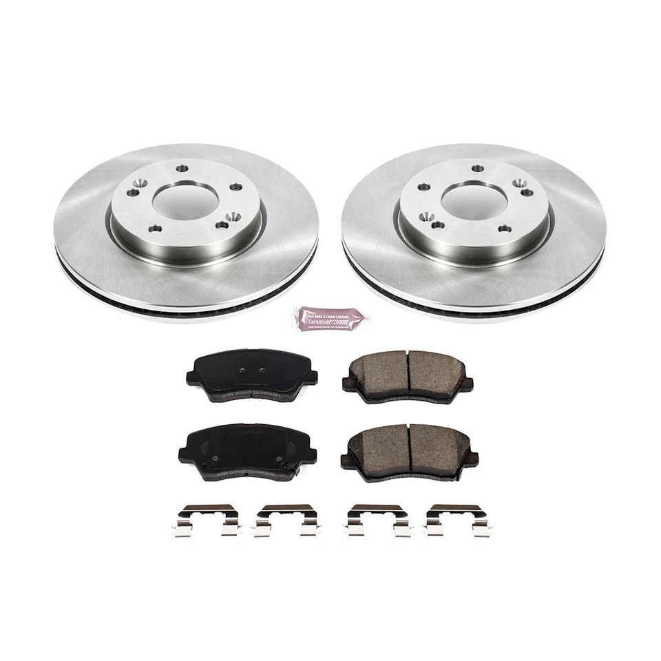 Kits de discos y pastillas de freno Powerstop KOE7672 juego de 2 ruedas delanteras para Hyundai Veloster Foto 4 de 4