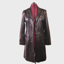 Calzoleria La Parigina Italy Black Leather Coat New 42 (us 6)