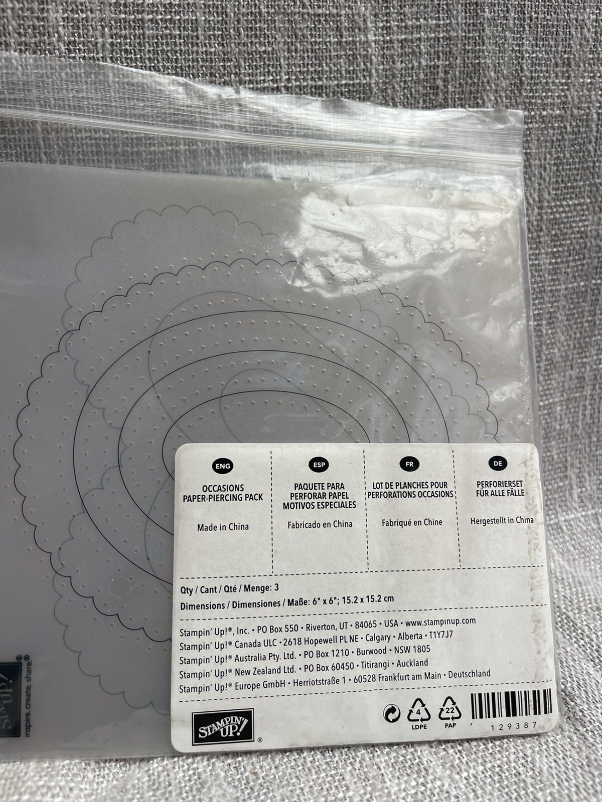 Stampin' Up! OCCASIONS PAPER-PIERCING PACK! Please Read Scrapbooking Card