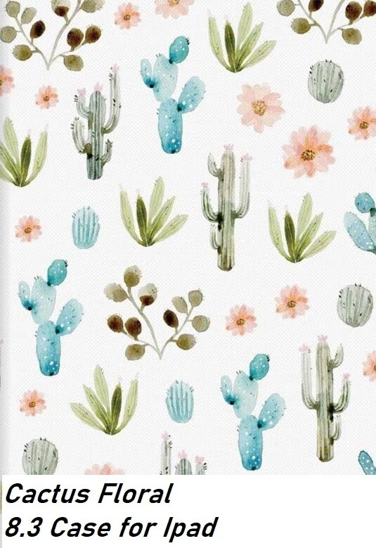 Funda Vinilo iPad 8.3 Pulgadas, Funda NUEVA Floral Desierto Cactus Plantas Verde Blanco  Foto 4 de 4