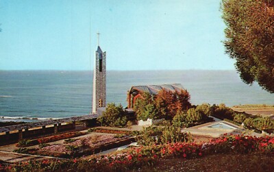 Postcard CA Rancho Palos Verdes Wayfarer's Chapel Chrome Vintage PC f1212