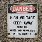 Vintage Porcelain Danger High Voltage Keep Away Sign