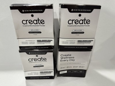 Create Creatine Monohydrate Unflavored Powder 30 Stick Packs Non-GMO Gluten-Free