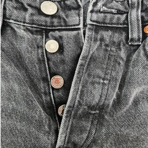 Zara Jeans Womens 4 Faded Black High Rise Button Fly Raw Hem Crop Straight Leg - Bild 5 von 12