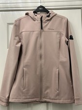 TOG 24 WOMENS SOFT SHELL ZIP UP JACKET WITH HOOD SIZE 10 DUSKY PINK EXC COND
