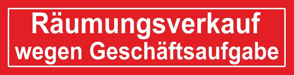 wetterfestes XXL-Banner mit Ösen  "Räumungsverkauf Geschäftsaufgabe" 50x200cm - Bild 1 von 1