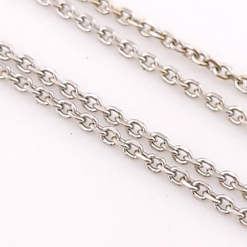 14k White Gold 1.3" mm Diamond Cut Rolo Link Thin 16' Inch Chain Necklace Italy - Picture 4 of 7