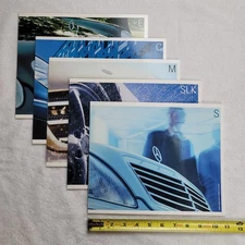 Lot of 6 Mercedes-Benz 2002 Car Dealer Sales Brochures - S, M, C, E, SLK Classes