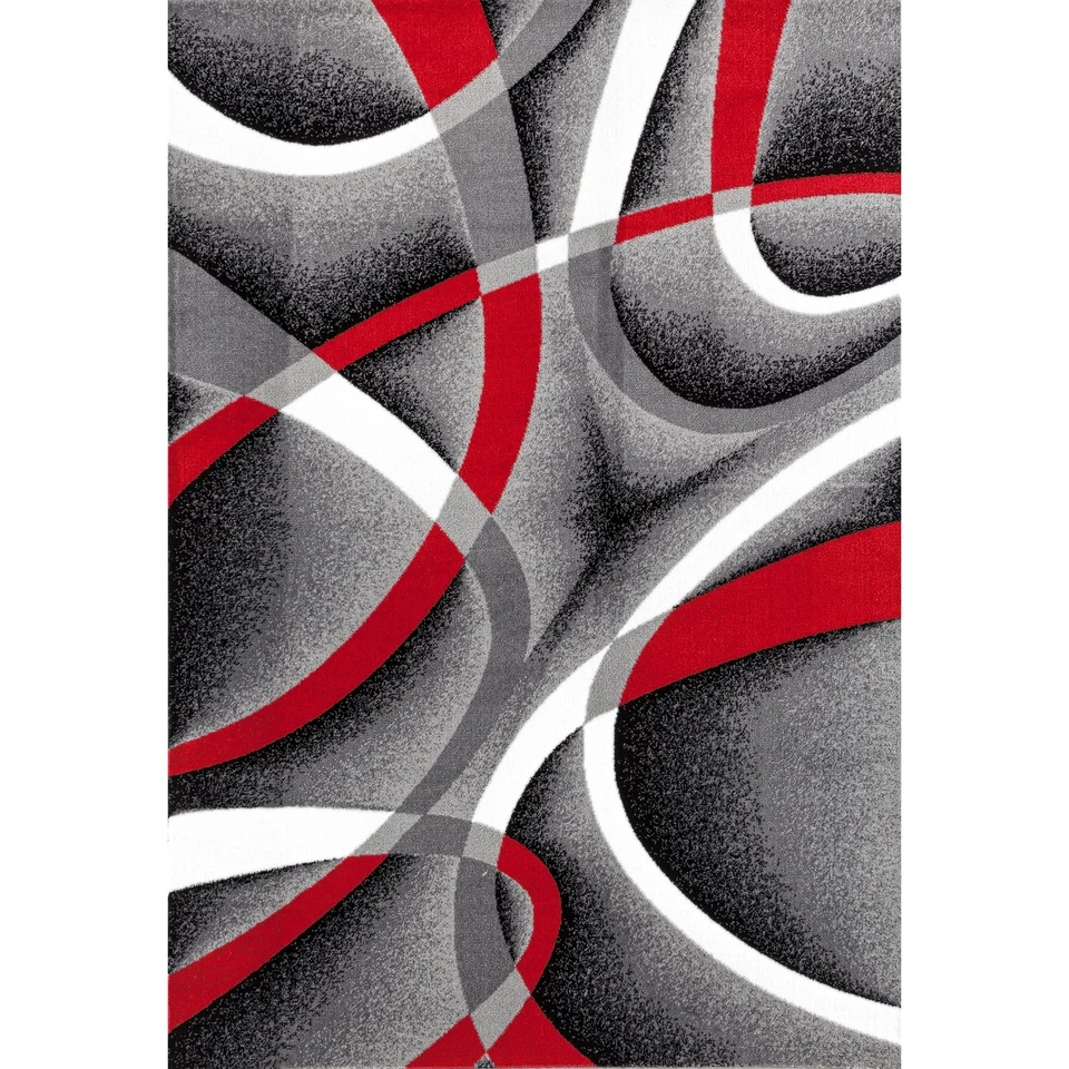 2305 Gray 5x7 Abstract Area Rug, 5 x 7 ft - Image 2 of 4