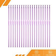 20Pcs Aluminum Crochet Hook 3mm Knitting Needles for DIY Craft Yarn Purple