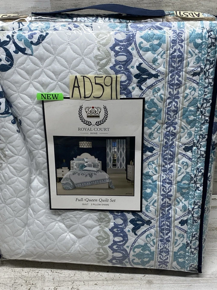 Royal Court Afton Queen Quilt & Shams 3pc Set New - Image 3 of 4