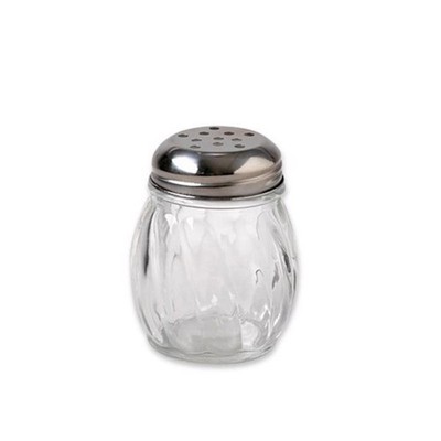 Gemco 5078568 Clear/Silver Glass & Stainless Steel Lid Parmesan Cheese Shaker