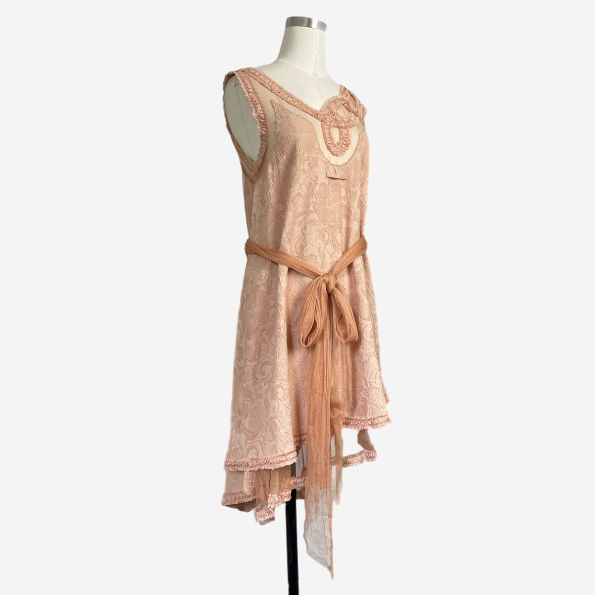 Jean Paul GAULTIER FEMME ワンピース チュニック シアー Vintage Jean Paul Gaultier Femme Silk blend peach nude A-line