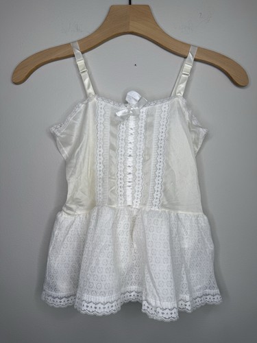Vintage Girl’s Lace Crinoline Petticoat Fancy Full Nylon Slip Lace Size 5  O