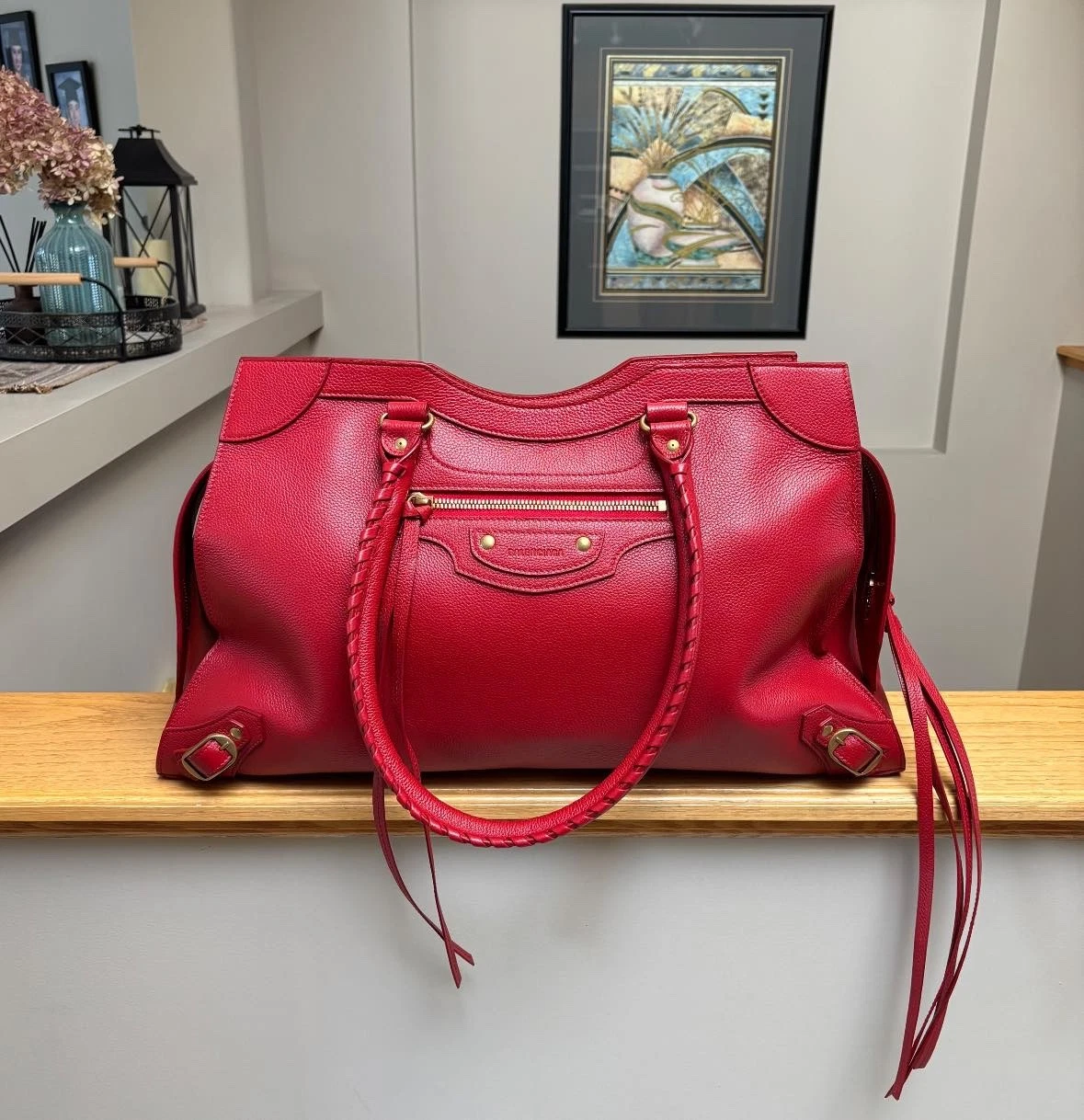 Balenciaga — Balenciaga Large Neo Classic City Red Leather Handbag - $3200 - New - Authentic