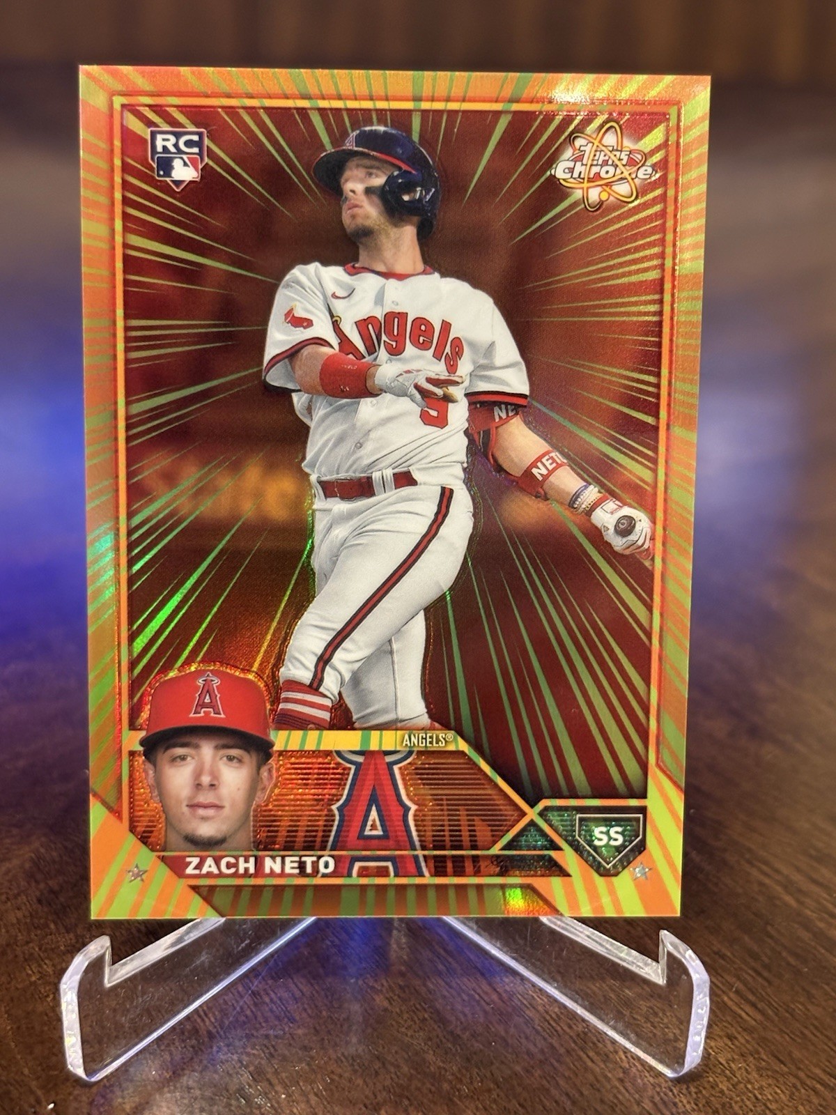 2023 Topps Chrome Update Series Zach Neto Radiating Rookies RC #RR-23 Angels