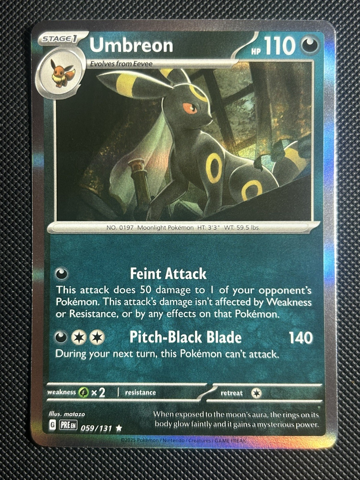 Umbreon 59/131 Holo Pokemon Prismatic Evolution NM