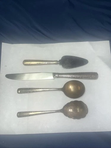 Gorham Sterling Silver Spoons and Knives Set of 4 Camellia Pattern