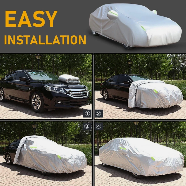 For Nissan Tiida Full Car Cover Dust Rain All Weather Protection-Silver - Изображение 3 из 4