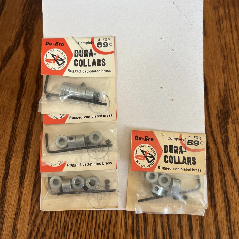 DU-BRO - NEW 5/32" Cad-Plated Brass DURA-COLLARS DC532 (16pcs) RC Planes NOS - Image 3 of 4