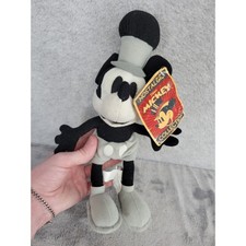 Disney Mickey Mouse Nostalgic Collection Plush Toy Black Gray Hat Ears