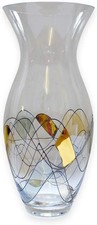 Nobile Glassware Gold Mosaic Tulip Handmade Glass Vase 31cm