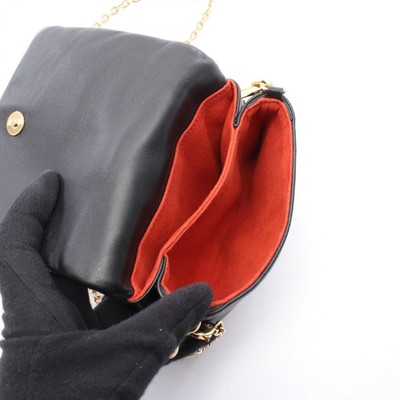 Louis Vuitton Coussin Belt Bag Handbag Leather Women\'s Black M81125 LOUIS VUITTON Monogram Embossed Coussin Belt Bag M81125 Hand  main image 2