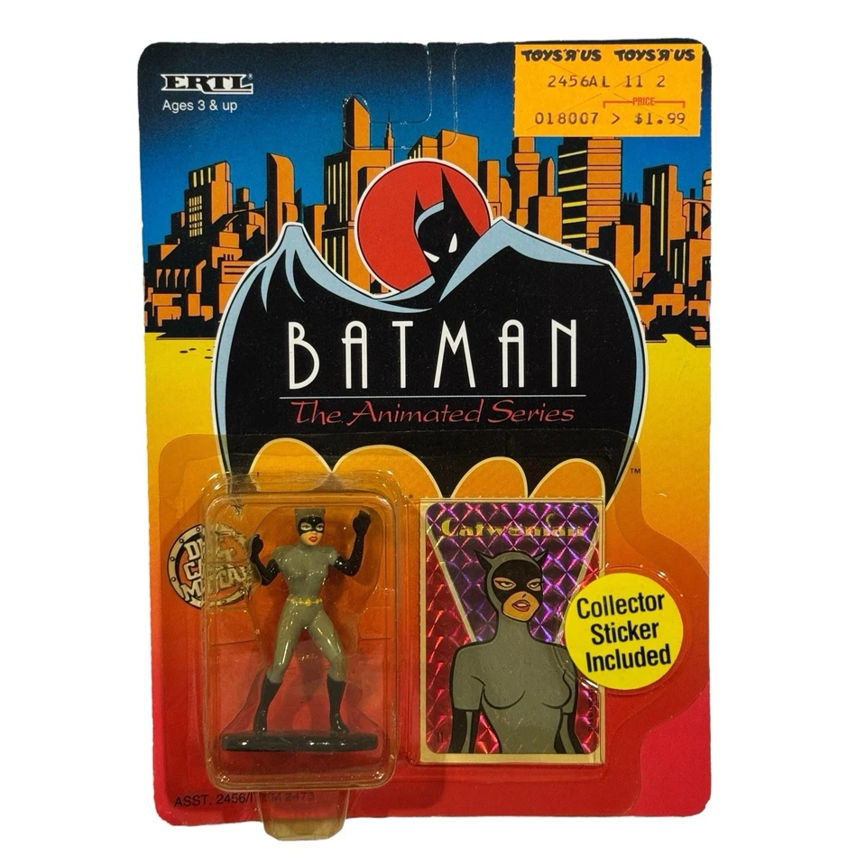 Lote de 6 figuras fundidas a presión de Batman serie animada Ertl sin usar, en caja con pegatinas 1993 Foto 3 de 4