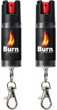 2 Pack Burn Pepper Spray Keychain Self Defense 1/2 oz Police Strength OC Spray