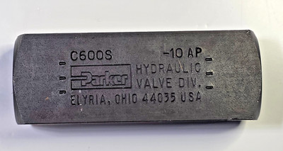 Parker C600S-10AP Hydraulic In-Line Check Valve 3/8 NPT 5000 PSI 8 GPM Steel NIB