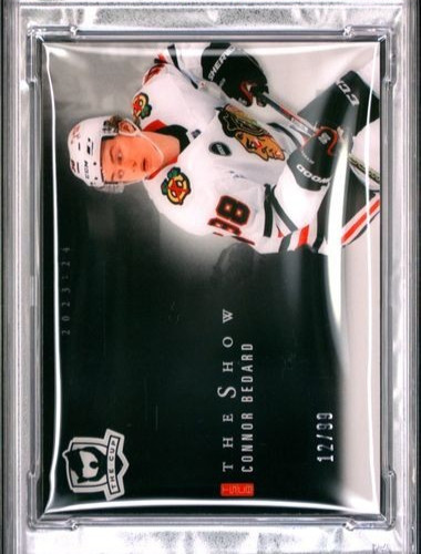 2023 Upper Deck The Cup /99 The Show Black #SB-CB Connor Bedard SSP PSA 6 view 19