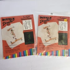 Iron-On Transfer Dancing Skeleton Happy Halloween Daisy Kingdom Dizzle Lot of 2