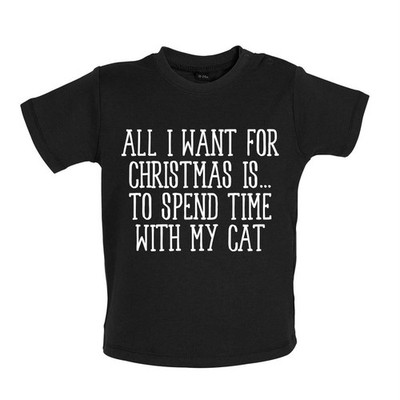 All I Want For Christmas Cat - Baby T-Shirt / Strampler - Lustiges Haustier Katzen Liebe