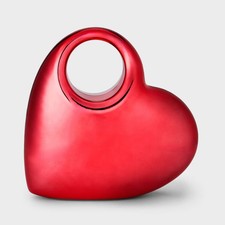 Valentine's Day Metallic Heart Clutch - A New Day Red