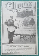 1915 U. S. Spring Bed Co. ad The Climax Couch