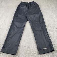 Columbia Rain Pants Youth Small 8 Black Windbreaker Lightweight Stretch