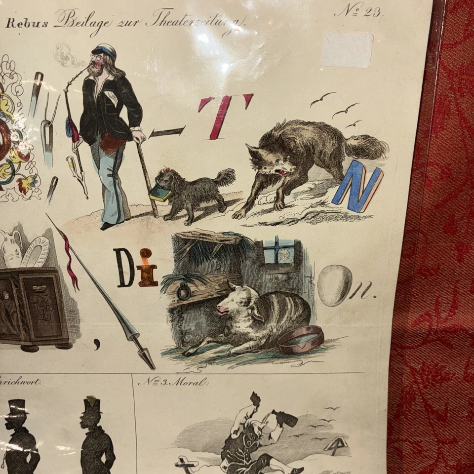 19Th Century Antique German Rebus Picture Puzzle - Image 4 of 4