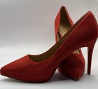 Jessica Simpson Womens Red Suede Platform Heel Pumps Size 9.5M Closed Toe