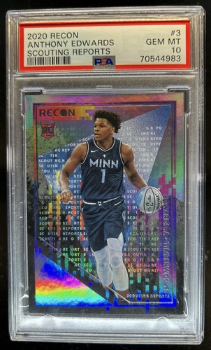2020-21 Panini Recon Anthony Edwards Scouting Reports RC #3 Timberwolves PSA 10