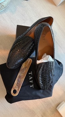 Taft Monaco Loafers Brand New Black Woven Sz 9