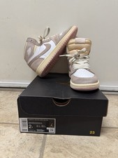 Size 2 Year- Jordan 1 Retro OG High Washed Pink And White Nike Girls Shoes