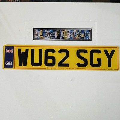 Great Britain License Plate   Nice Original British European GB Tag WU62 SGY