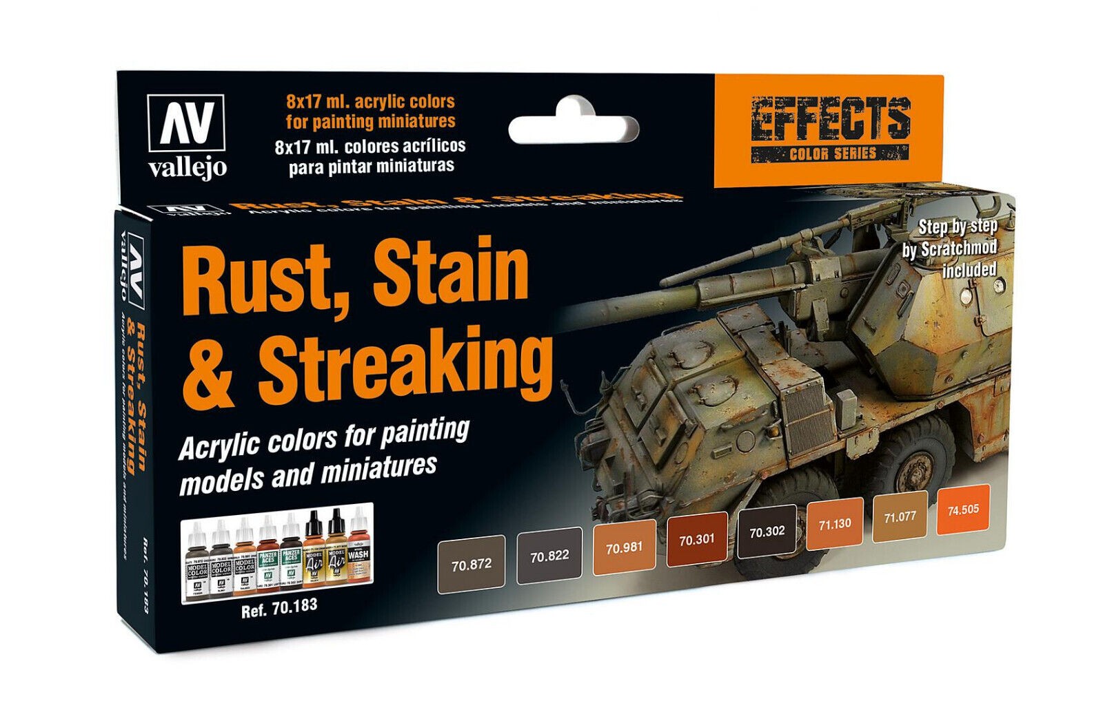 Vallejo 70.183, 17 ml, Braun, Orange, Matte, Flasche - Bild 5