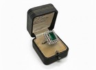 Vintage 14k gold ART DECO EMERALD 1.25 CT. DIAMOND ENGAGEMENT COCKTAIL ring — photo 6