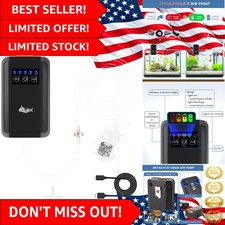 Compact Aquarium Air Pump with Air Stone  Check Valve   Perfect for 80GPH